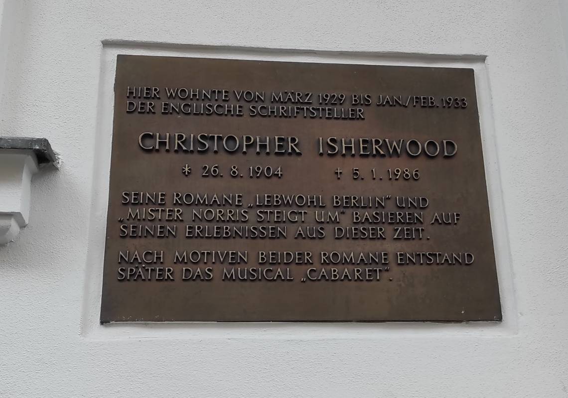 plaque à la mémoire de Christopher Isherwood