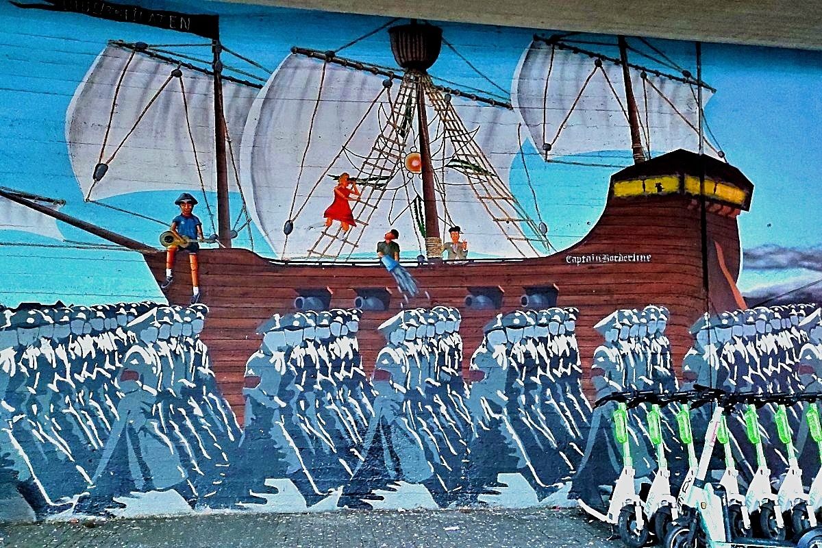 Les Pirates de l'Edelweiss. Fresque à Cologne.